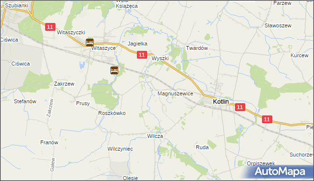mapa Magnuszewice, Magnuszewice na mapie Targeo