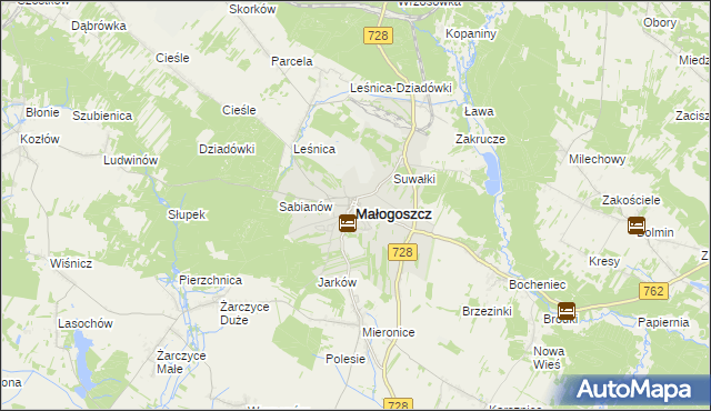 mapa Małogoszcz, Małogoszcz na mapie Targeo