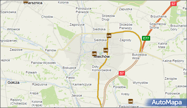 mapa Miechów, Miechów na mapie Targeo