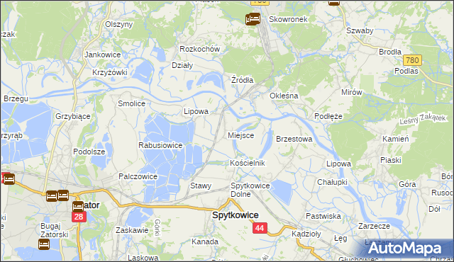 mapa Miejsce gmina Spytkowice, Miejsce gmina Spytkowice na mapie Targeo