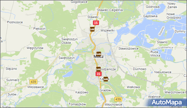 mapa Milicz, Milicz na mapie Targeo