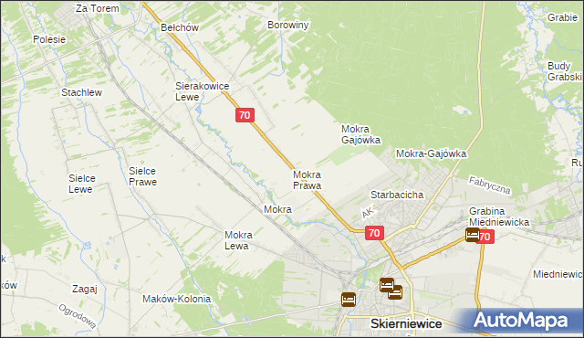 mapa Mokra Prawa, Mokra Prawa na mapie Targeo