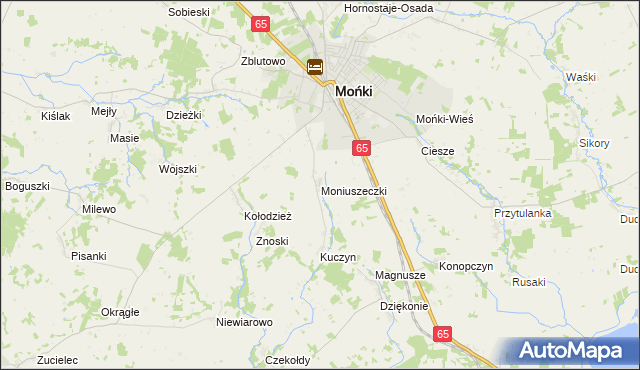 mapa Moniuszeczki, Moniuszeczki na mapie Targeo