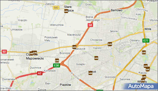 mapa Mory gmina Ożarów Mazowiecki, Mory gmina Ożarów Mazowiecki na mapie Targeo