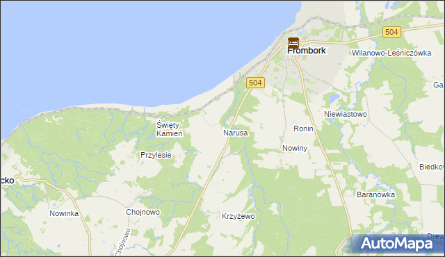 mapa Narusa, Narusa na mapie Targeo