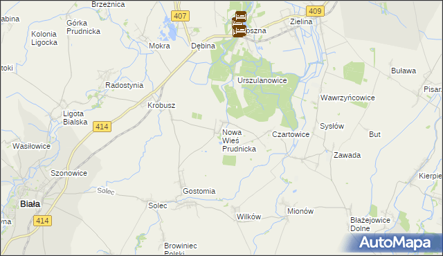 mapa Nowa Wieś Prudnicka, Nowa Wieś Prudnicka na mapie Targeo