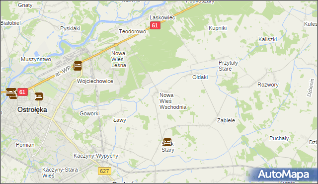 mapa Nowa Wieś Wschodnia, Nowa Wieś Wschodnia na mapie Targeo