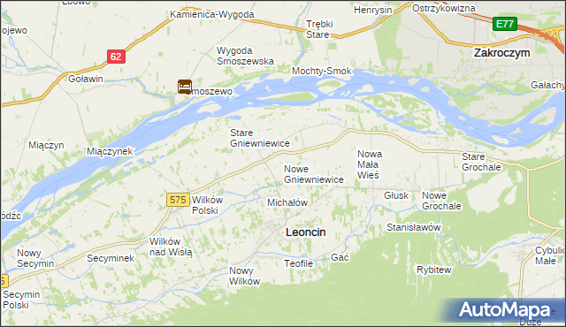 mapa Nowe Gniewniewice, Nowe Gniewniewice na mapie Targeo