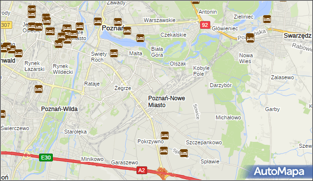 mapa Nowe Miasto gmina Poznań, Nowe Miasto gmina Poznań na mapie Targeo