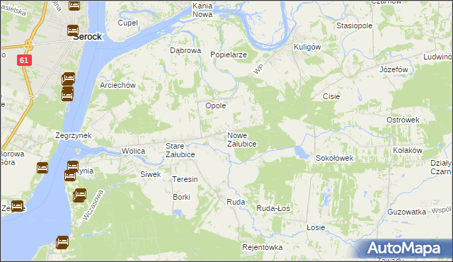 mapa Nowe Załubice, Nowe Załubice na mapie Targeo