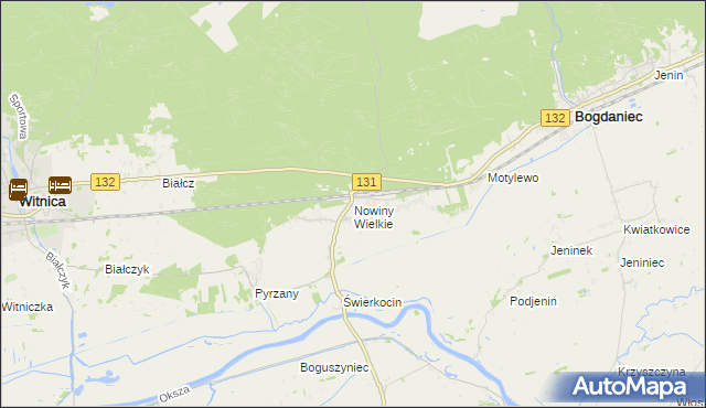 mapa Nowiny Wielkie, Nowiny Wielkie na mapie Targeo