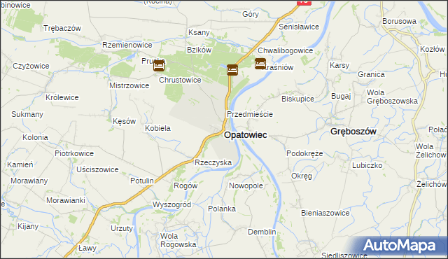 mapa Opatowiec powiat kazimierski, Opatowiec powiat kazimierski na mapie Targeo