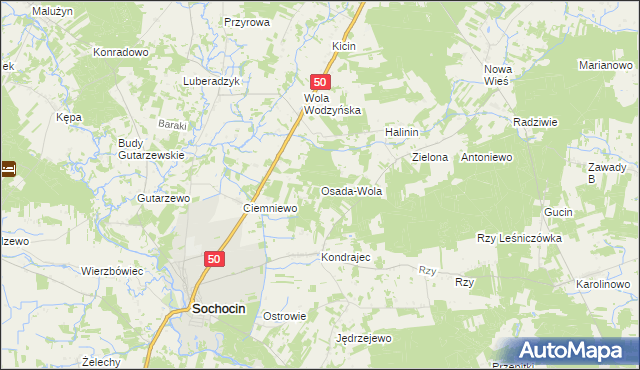 mapa Osada-Wola, Osada-Wola na mapie Targeo