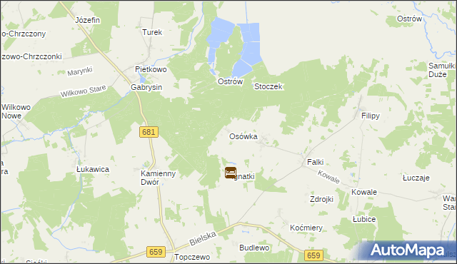 mapa Osówka gmina Wyszki, Osówka gmina Wyszki na mapie Targeo