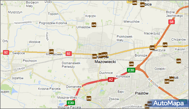 mapa Ożarów Mazowiecki, Ożarów Mazowiecki na mapie Targeo