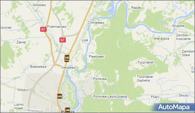mapa Pawłówek-Gajówka, Pawłówek-Gajówka na mapie Targeo