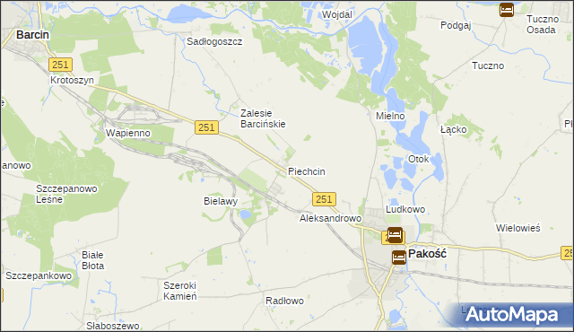 mapa Piechcin, Piechcin na mapie Targeo