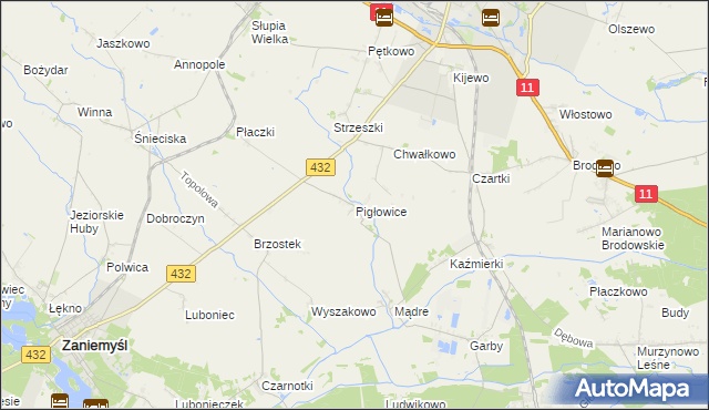 mapa Pigłowice, Pigłowice na mapie Targeo