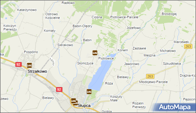 mapa Piotrowice gmina Słupca, Piotrowice gmina Słupca na mapie Targeo