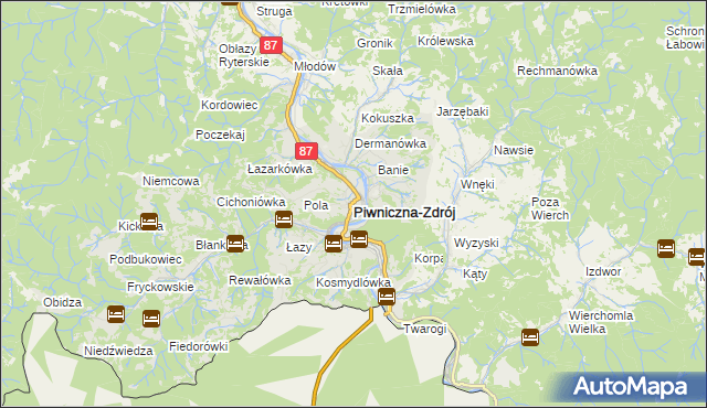 mapa Piwniczna-Zdrój, Piwniczna-Zdrój na mapie Targeo