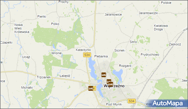 mapa Plebanka gmina Ryńsk, Plebanka gmina Ryńsk na mapie Targeo