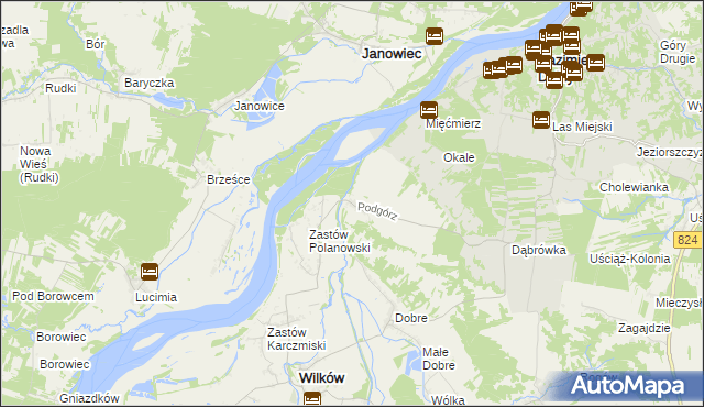 mapa Podgórz gmina Wilków, Podgórz gmina Wilków na mapie Targeo