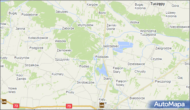 mapa Podlasek gmina Stopnica, Podlasek gmina Stopnica na mapie Targeo