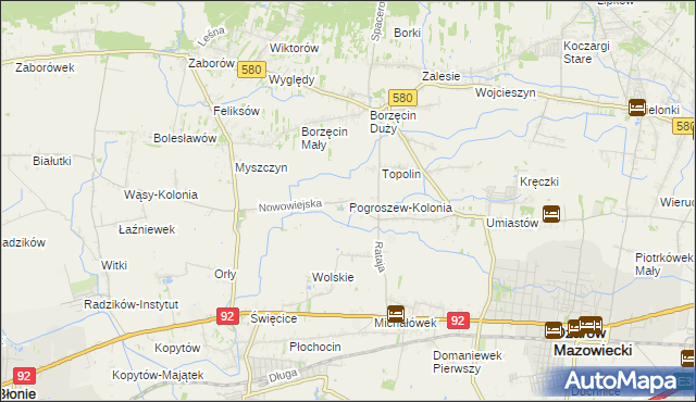 mapa Pogroszew-Kolonia, Pogroszew-Kolonia na mapie Targeo