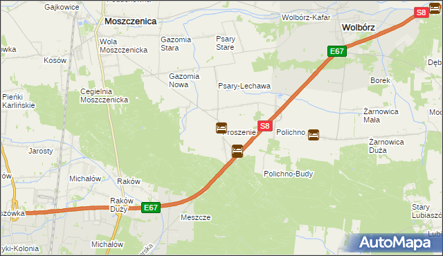 mapa Proszenie, Proszenie na mapie Targeo