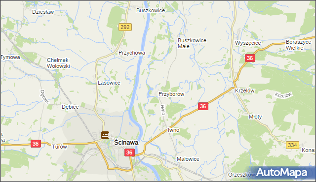 mapa Przyborów gmina Wińsko, Przyborów gmina Wińsko na mapie Targeo