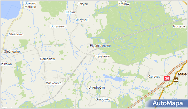 mapa Przystawy gmina Malechowo, Przystawy gmina Malechowo na mapie Targeo