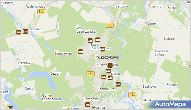 mapa Puszczykowo powiat poznański, Puszczykowo powiat poznański na mapie Targeo