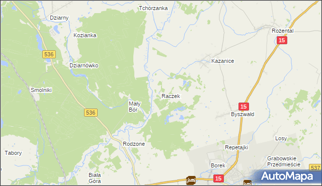 mapa Raczek, Raczek na mapie Targeo