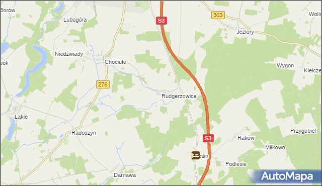 mapa Rudgerzowice, Rudgerzowice na mapie Targeo