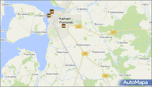 mapa Rzewnówko, Rzewnówko na mapie Targeo