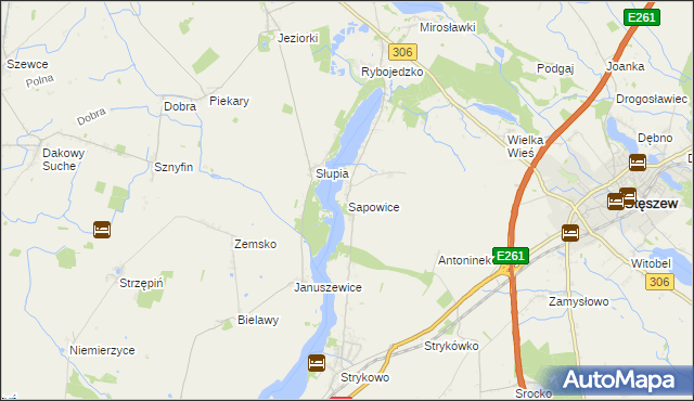 mapa Sapowice, Sapowice na mapie Targeo