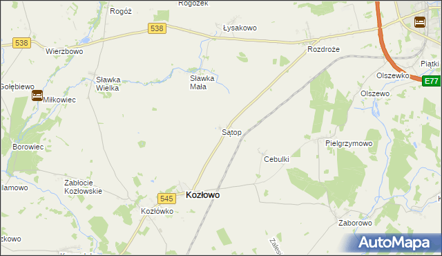 mapa Sątop, Sątop na mapie Targeo