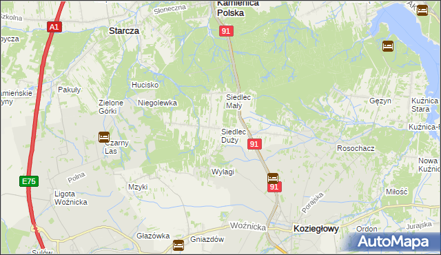 mapa Siedlec Duży, Siedlec Duży na mapie Targeo