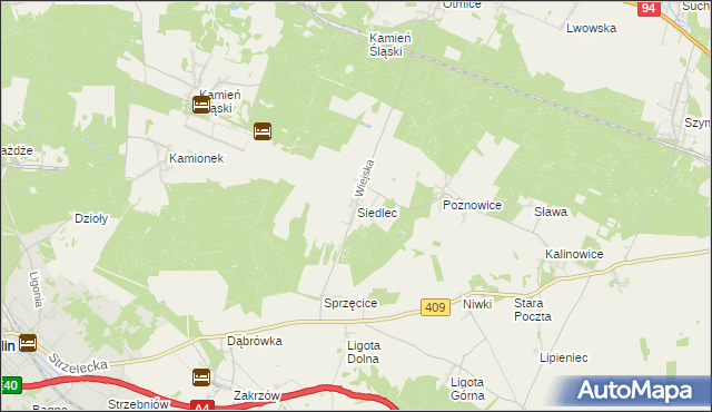 mapa Siedlec gmina Izbicko, Siedlec gmina Izbicko na mapie Targeo
