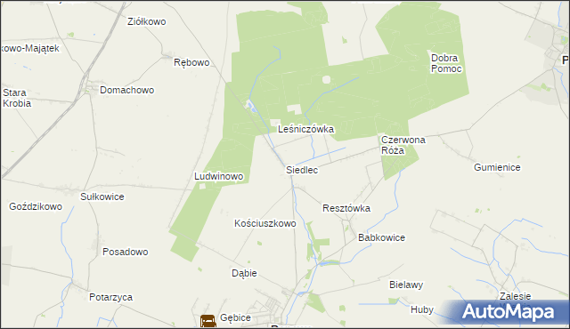 mapa Siedlec gmina Pępowo, Siedlec gmina Pępowo na mapie Targeo