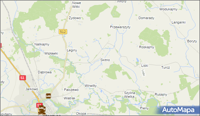 mapa Skitno, Skitno na mapie Targeo