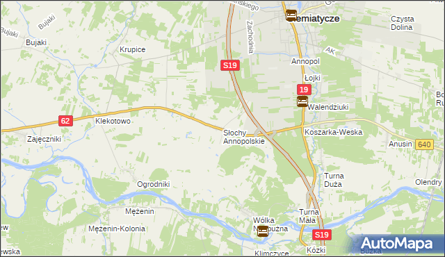 mapa Słochy Annopolskie, Słochy Annopolskie na mapie Targeo