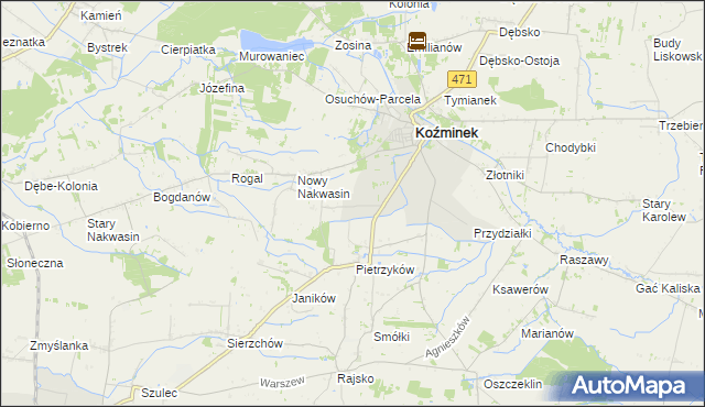 mapa Słowiki gmina Koźminek, Słowiki gmina Koźminek na mapie Targeo