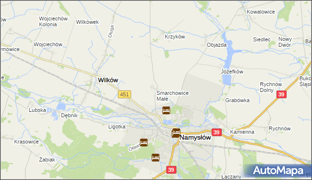 mapa Smarchowice Małe, Smarchowice Małe na mapie Targeo