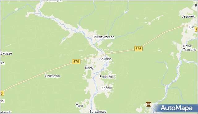 mapa Sokołda, Sokołda na mapie Targeo