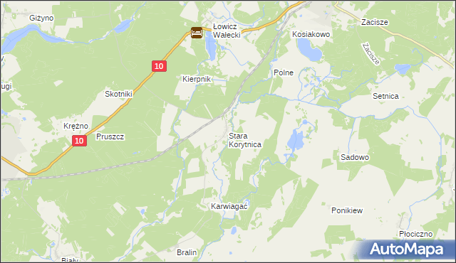 mapa Stara Korytnica, Stara Korytnica na mapie Targeo