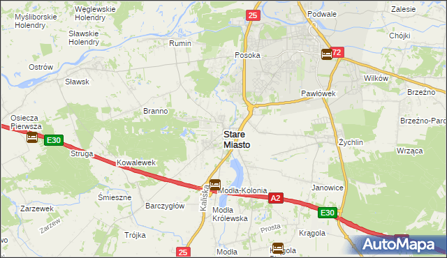 mapa Stare Miasto powiat koniński, Stare Miasto powiat koniński na mapie Targeo