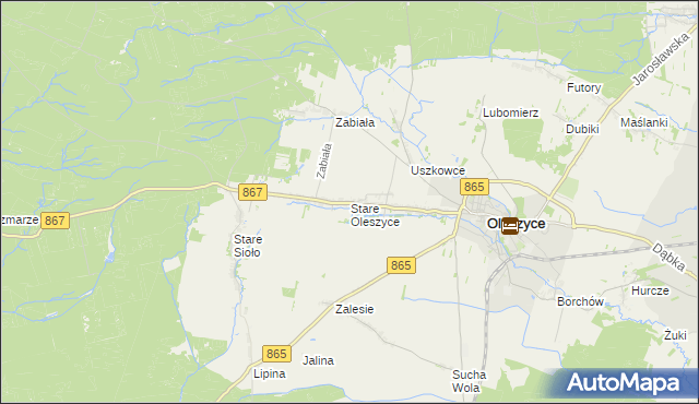 mapa Stare Oleszyce, Stare Oleszyce na mapie Targeo