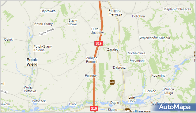 mapa Stojeszyn-Kolonia, Stojeszyn-Kolonia na mapie Targeo