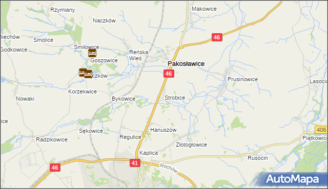 mapa Strobice, Strobice na mapie Targeo